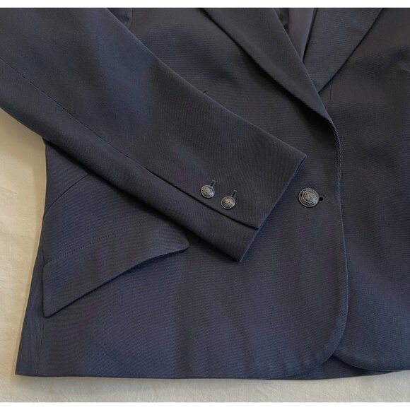 L'Agence Jennah Cropped Single Breasted Blazer Navy Blue - Picture 3 of 12